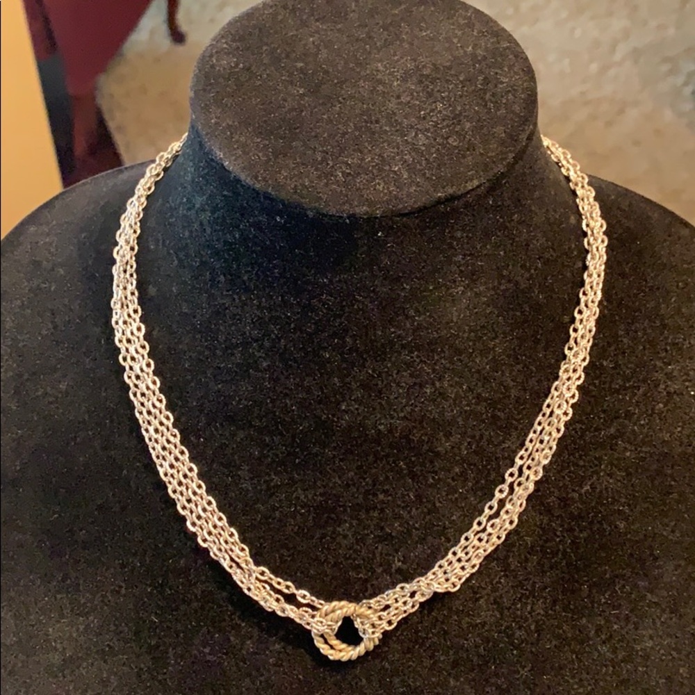8” silver color 3 strand chains w/circle design